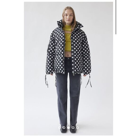 Noize Faika polka dot puffer jacket Medium black white oversized NWOT MSRP $220 - Picture 3 of 5